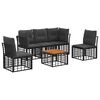 vidaXL Outdoor-Sofagarnitur 6 pcs Schwarz und Dunkelgrau Polyester