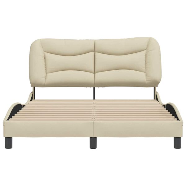 vidaXL Bettgestell ohne Matratze "Hvar" Creme 140x190 cm Stoff