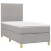 vidaXL Boxspringbett mit Matratze & LED Hellgrau 80x200 cm Stoff