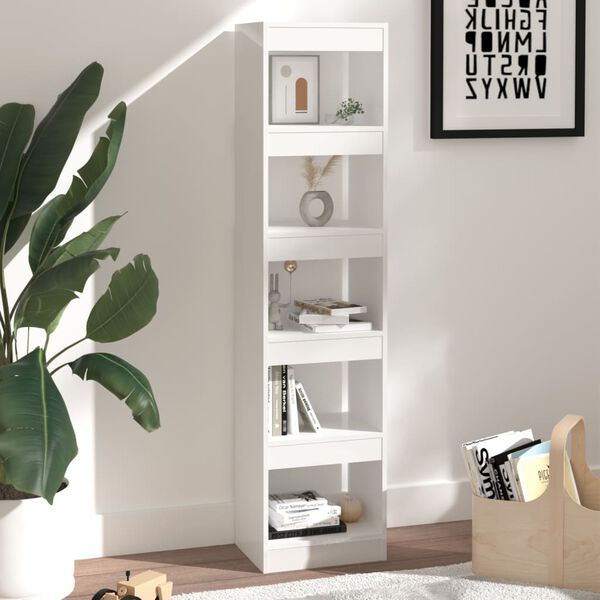 vidaXL B&uuml;cherregal/Raumteiler Hochglanz-Wei&szlig; 40x30x166 cm