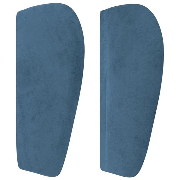 vidaXL Kopfteil mit Ohren Dunkelblau 147x23x78/88 cm Samt