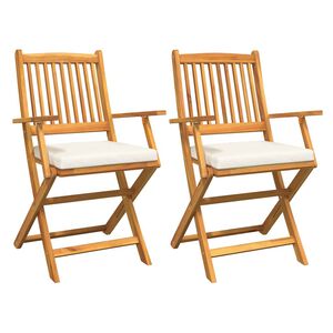 vidaXL Klappstuhl 2 stk. Braun Massivholz Akazie