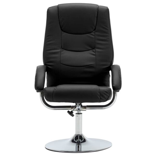 vidaXL Relaxsessel mit Fu&szlig;hocker Schwarz Kunstleder