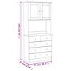 vidaXL Highboard ALTA Weiß 77x35x165 cm Massivholz Kiefer