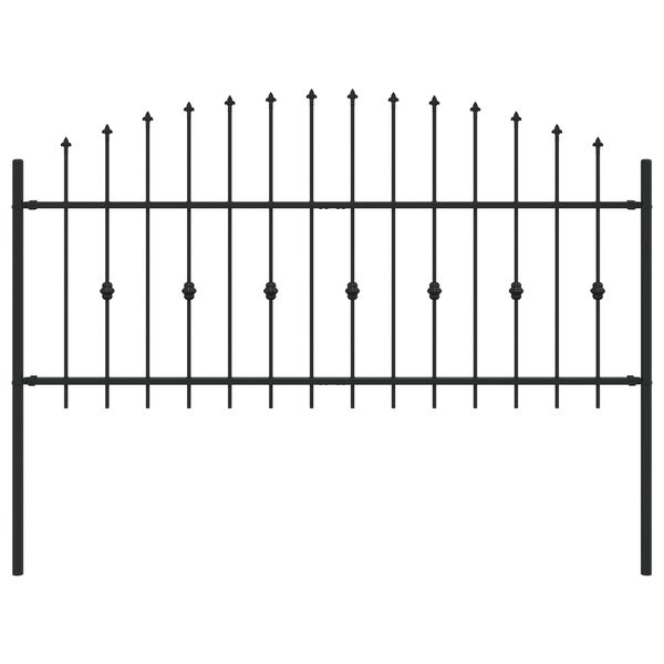 vidaXL Spie&szlig;zaun Schwarz 200 x 130 cm Pulverbeschichteter Stahl