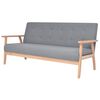 vidaXL Sofa-Set 2-tlg. Stoff Hellgrau