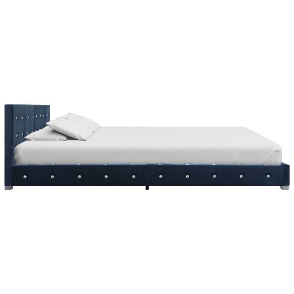 vidaXL Bettgestell Blau Samt 180x200 cm