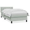 vidaXL Boxspringbett mit Matratze Hellgrau 80x210 cm Samt