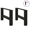 vidaXL Couchtischbeine Schwarz 2 Stk. 50x(30-31) cm Stahl