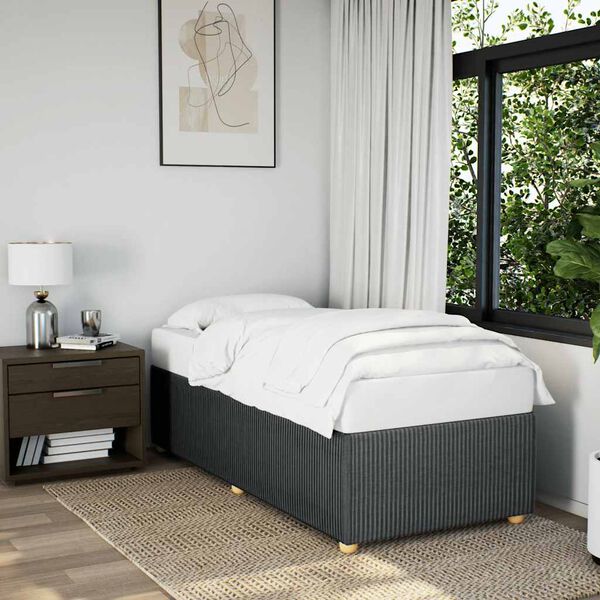 vidaXL Bettgestell ohne Matratze Dunkelgrau 90x200 cm Stoff