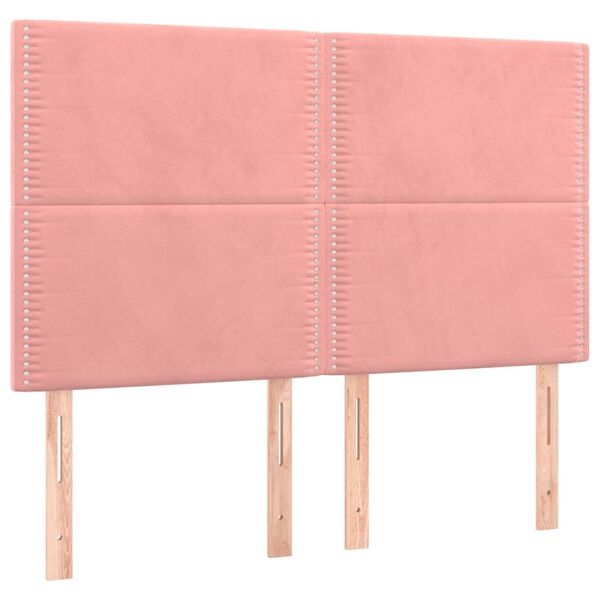 vidaXL Kopfteil Rosa 144x5x118/128 cm Samt