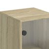 vidaXL Beistellschrank mit Glast&uuml;r Sonoma-Eiche 35x37x100 cm