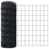 vidaXL Zaun mit Pfosten Grau 1 x 25 m Stahl