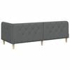 vidaXL Eckbettgestell mit Kopfteil Dunkelgrau 80 x 200 cm Stoff