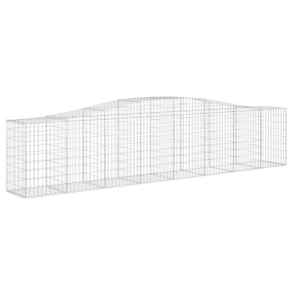 vidaXL Gabione mit Hochbogen 400x50x80/100 cm Verzinktes Eisen