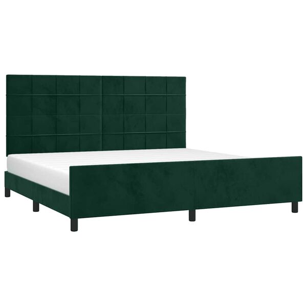 vidaXL Bettgestell ohne Matratze Dunkelgr&uuml;n 200x200 cm Samt