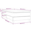 vidaXL Boxspringbett mit Matratze Hellgrau 80x200 cm Samt
