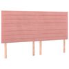 vidaXL Kopfteil Rosa 200 x 5 x 118/128 cm Samt