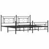 vidaXL Bettgestell mit Kopf- und Fu&szlig;teil Metall Schwarz 193x203 cm