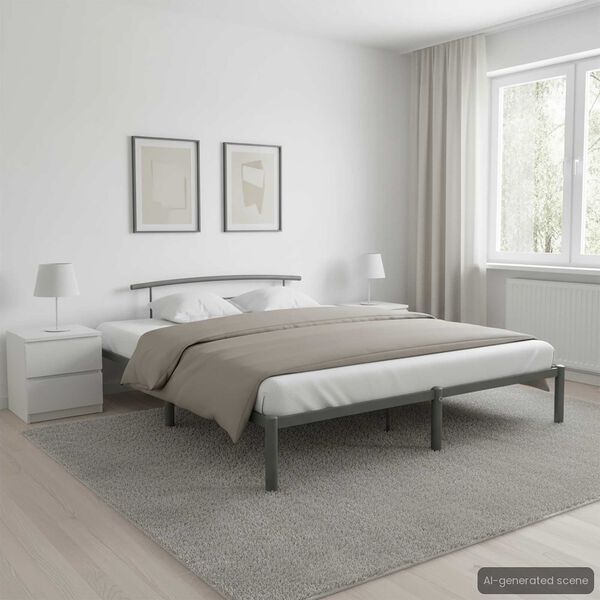 vidaXL Bettgestell Grau Metall 200x200 cm