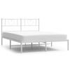 vidaXL Bettgestell mit Kopfteil Metall Wei&szlig; 150x200 cm