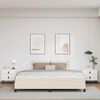 vidaXL Bettrahmen mit Matratze Creme 200 x 200 cm Stoff