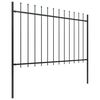 vidaXL Gartenzaun mit Speerspitze Stahl 181 x 120 cm Schwarz