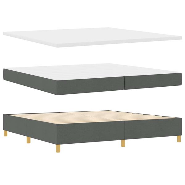 vidaXL Boxspringbett mit Matratze Dunkelgrau 200 x 200 cm Stoff