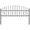 vidaXL Spie&szlig;zaun ASTEN 200 x 110 cm Pulverbeschichteter Stahl Schwarz