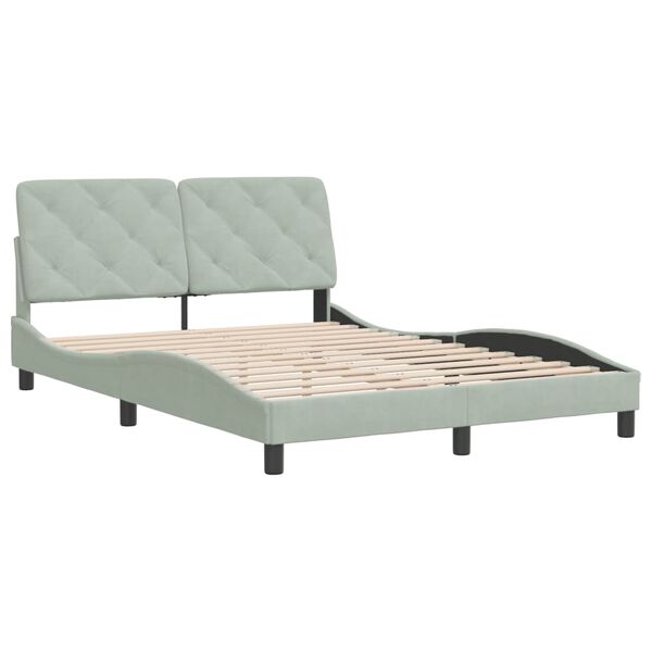 vidaXL Bettgestell ohne Matratze Hellgrau 120x200 cm Samt