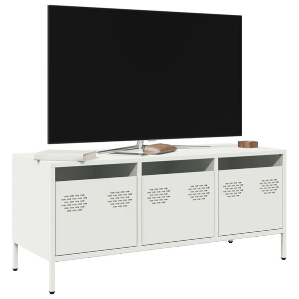 vidaXL TV-Schrank Weiß 101,5x39x43,5 cm Kaltgewalzter Stahl