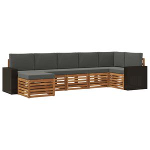 vidaXL Outdoor-Sofagarnitur 7 stk. Natur und Anthrazit