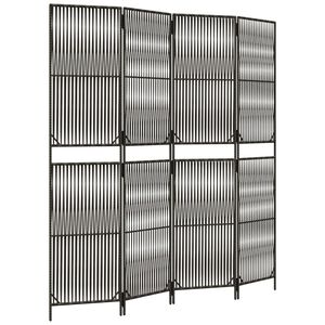 vidaXL Paravent 4-tlg. Grau Poly Rattan