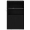 vidaXL LED-Sideboard Schwarz Eichen-Optik 60,5 x 37 x 100 cm