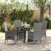 vidaXL Garten Essgruppe mit Kissen 5 pcs Grau Poly-Rattan