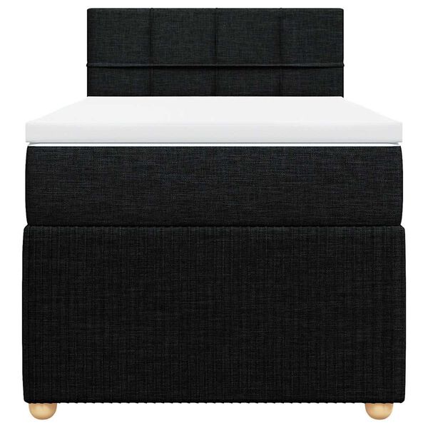 vidaXL Boxspringbett mit Matratze Schwarz 80x200 cm Stoff