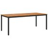 vidaXL Garten Essgruppe 7 pcs Schwarz und Braun 200 x 90 x 75 cm