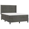 vidaXL Boxspringbett mit Matratze Dunkelgrau 140x200 cm Samt