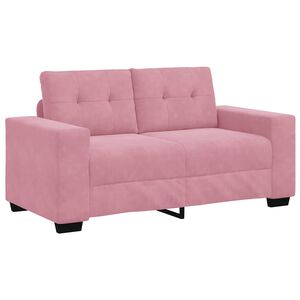 vidaXL | Zweisitzer-Sofa | mit Kissen Rosa Samt