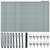 vidaXL Bodenmontierter Sechseckzaun 100 x 1,2 m Grau Netz