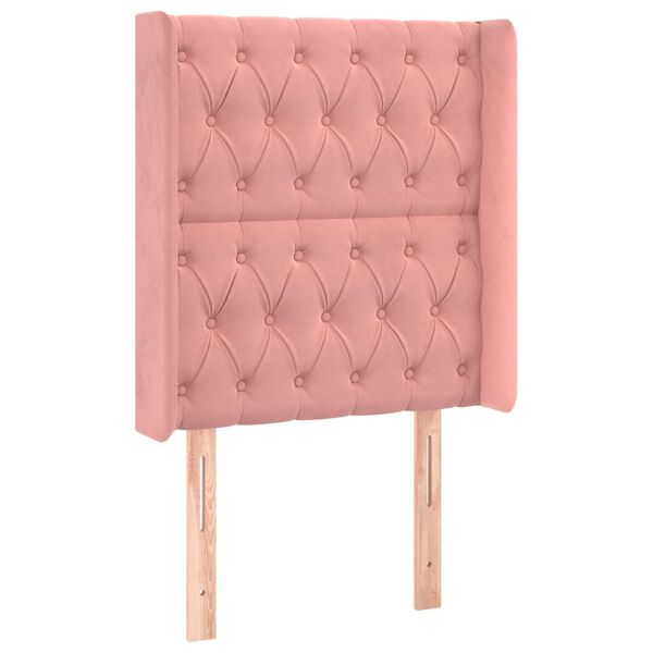 vidaXL LED Kopfteil Rosa 83x16x118/128 cm Samt