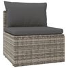 vidaXL 5-tlg. Garten-Lounge-Set mit Kissen Grau Poly Rattan
