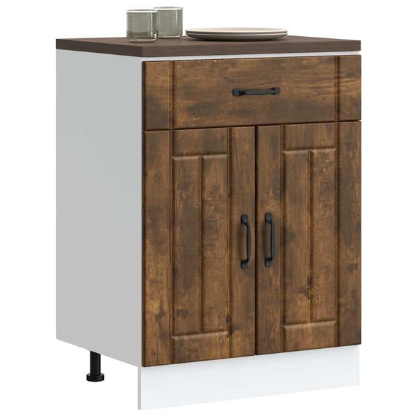 vidaXL K&uuml;chen-Unterschrank Lucca R&auml;uchereiche Holzwerkstoff