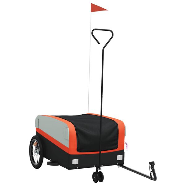 vidaXL Fahrradanh&auml;nger Schwarz und Orange 45 kg Eisen