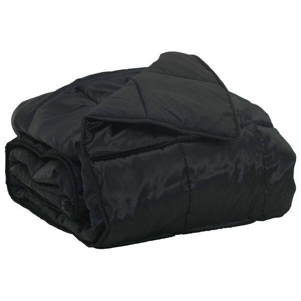 vidaXL Sommerdecke Schwarz 220 x 260 cm Satin und Mikrofaser