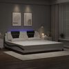 vidaXL Bettgestell "Viana" mit LED ohne Matratze Wei&szlig; und Schwarz 200x200 cm