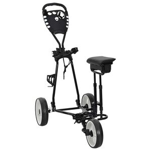 vidaXL Golf-Trolley mit Sitz Schwarz und Wei&szlig; Eisen Klappbar