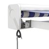 vidaXL Markise Einziehbar Blau und Wei&szlig; 4,5x3 m Stoff und Aluminium