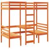 vidaXL Hochbett mit Schreibtisch & St&uuml;hlen Braun 90x200 cm Kiefernholz