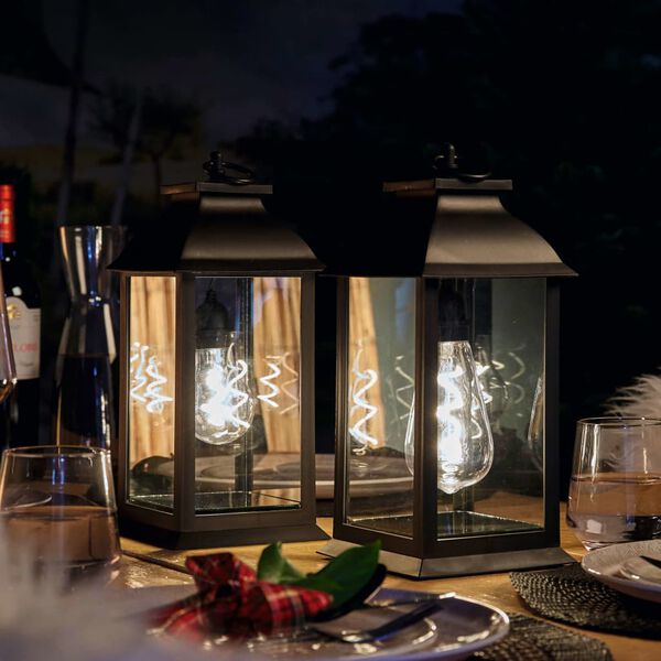 Luxform LED-Tischlaterne Batteriebetrieben Black Lantern A60